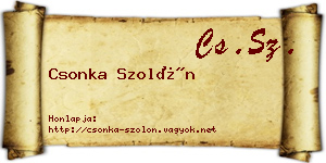 Csonka Szolón névjegykártya
